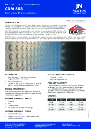 Newton CDM 508 - Technical Data Sheet