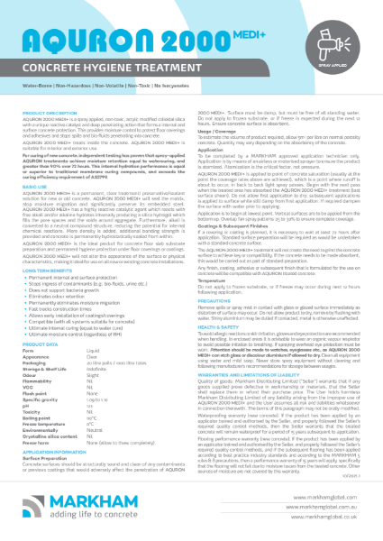 AQURON 2000 MEDI+ Technical Data Sheet