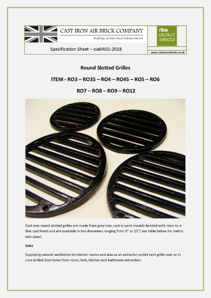 Round Vents, Grilles and Drain Grates