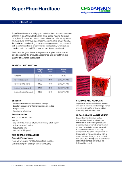 CMS Danskin Acoustics SuperPhon Hardface - TDS issue 8 11 2025.