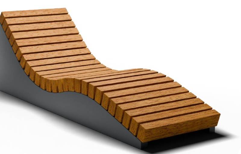 Kinley Omber Lounger - Curved Outdoor Bench