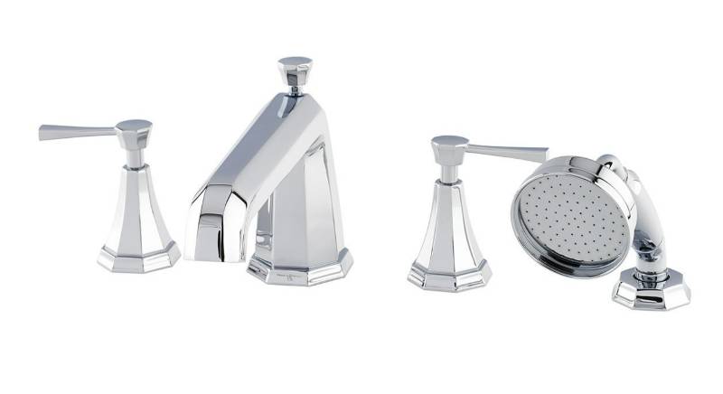 Deco Four-Hole Bath-Shower Mixer With Lever Or Crosstop Handles - Bath Tap