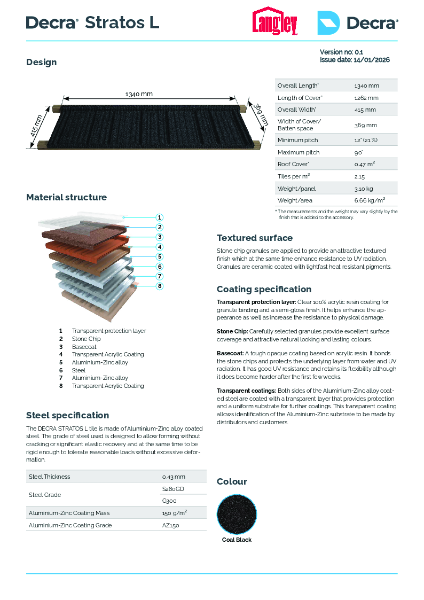 Langley Decra Stratos L Data Sheet