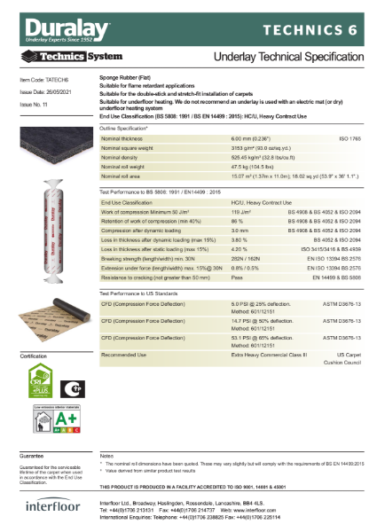 Technics 6 Specification