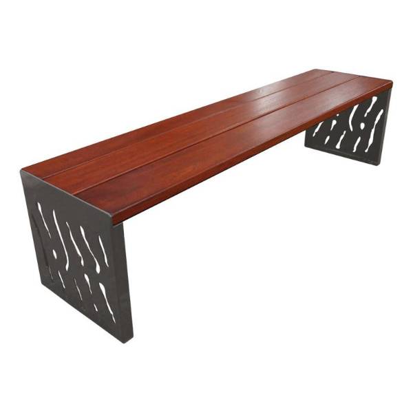 Venice wood & steel bench - Street furniture