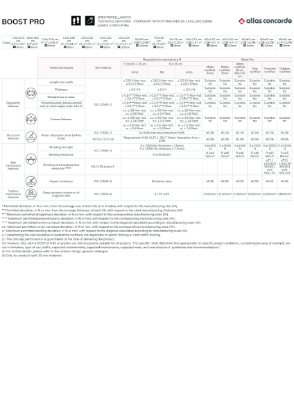 Technical Datasheet - Boost Pro - Porcelain tiles