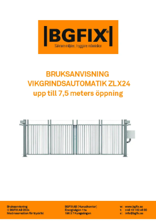 Bruksanvisning Vikgrindsautomatik