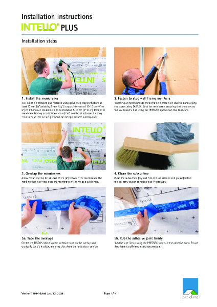 Pro Clima Intello Plus Application Guide