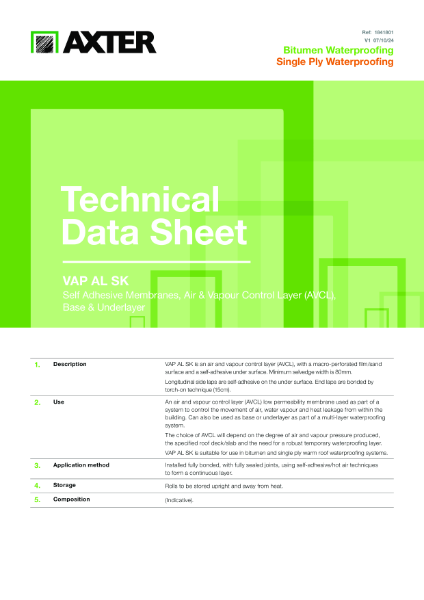 VAP AL SK Technical Data Sheet