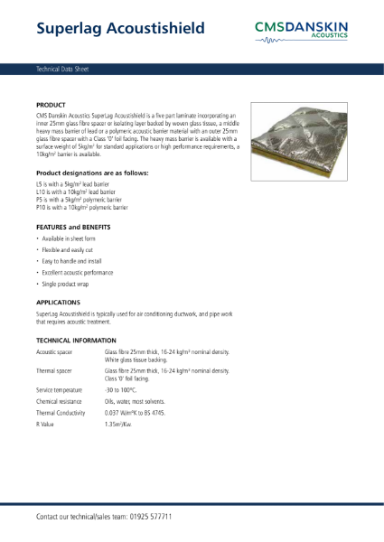 Superlag Acoustishield - Technical Data Sheet