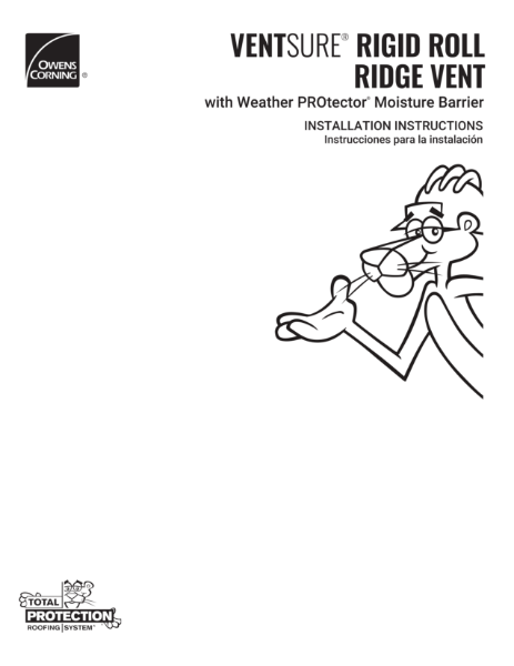 VentSure Rigid Roll Ridge Vent Installation Instructions