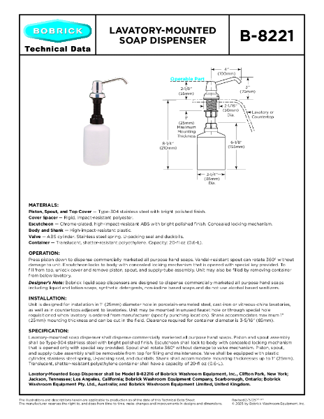 Technical Data Sheet B-8221
