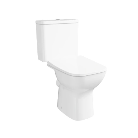7694L003-0075- S20 Square Close Coupled Open Back WC, Smoothflush, 63 cm - WC Toilet