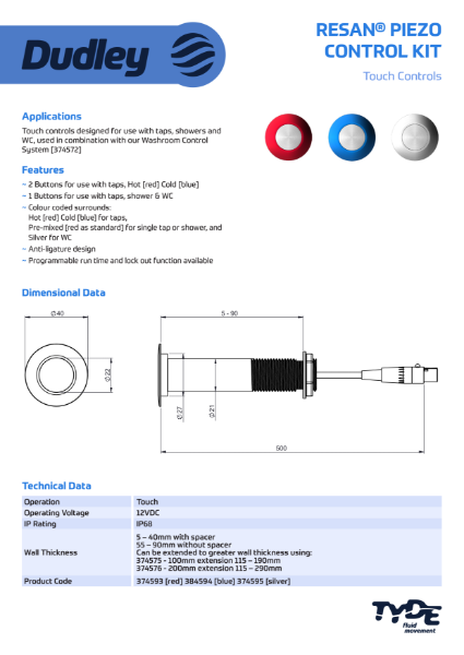 15776 RESAN PIEZO CONTROLS – Product Data Sheet