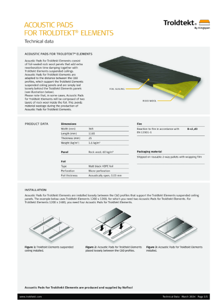 Acoustic Pads for Troldtekt Elements