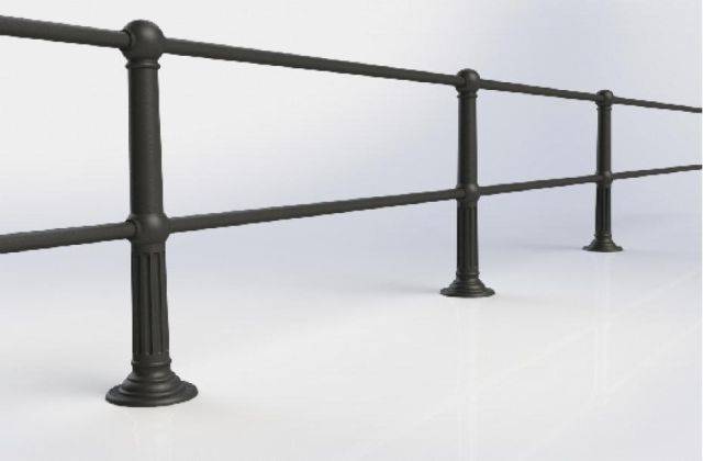 ASF Belgrave 2 Rail Cast Iron Post and Rail System - Cast iron Post and Rail