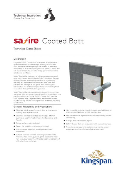 Safire Coated Batt Technical Data Sheet