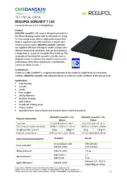 REGUPOL sonusfit t 110 (FX-G Weightlayer) - TD-en-UK Release 02 12 2025