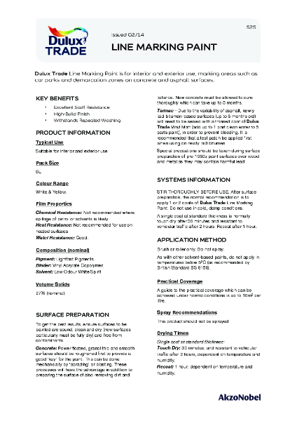 Line Marking Paint TDS