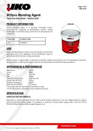 Technical Data Sheet (TDS) - IKOpro Bonding Agent
