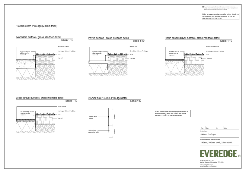 EverEdge ProEdge 150mm Edging CAD Drawing
