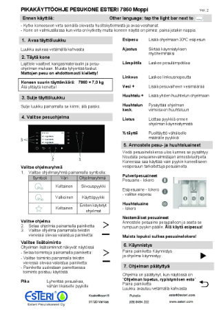 Esteri 7860 moppi käyttöohje