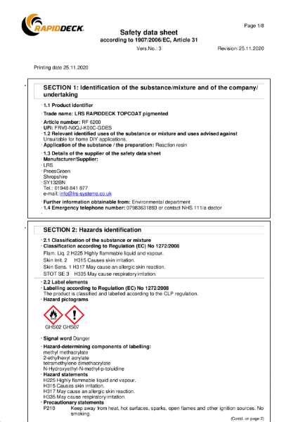 MSDS - RapidDeck Car Park - TopCoat