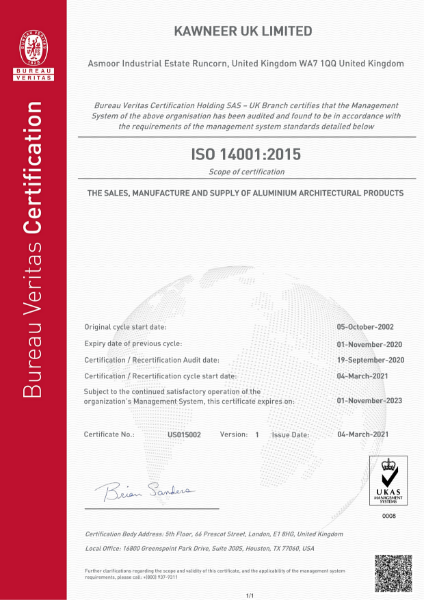 ISO 14001:2015 Certificate