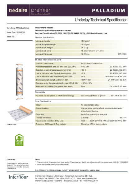 Palladium Specification