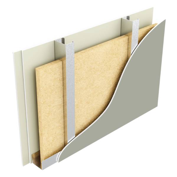 Metsec SFS infill wall with Euroform Easyboard sheathing board, British Gypsum Gyproc plasterboard