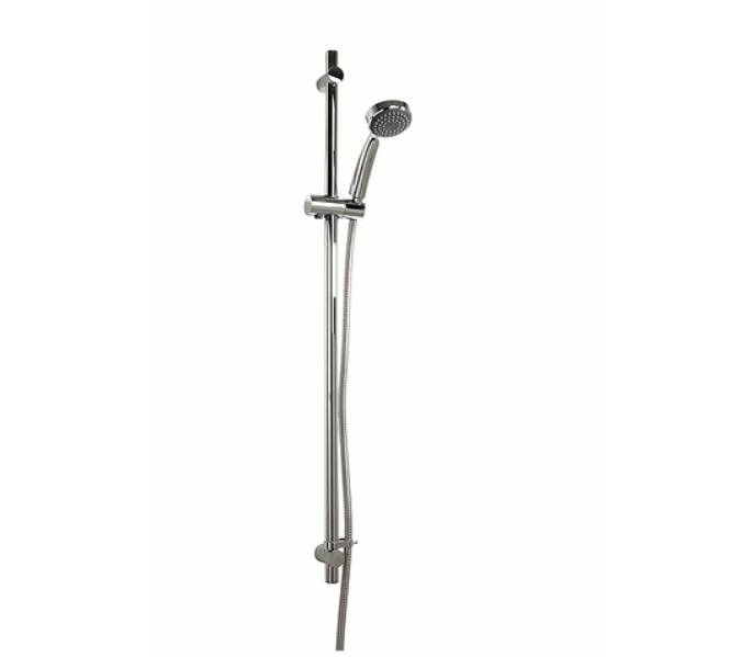 Sola Shower Riser Kit Shower Rail Hose and Head - Single Function, Braided Hose