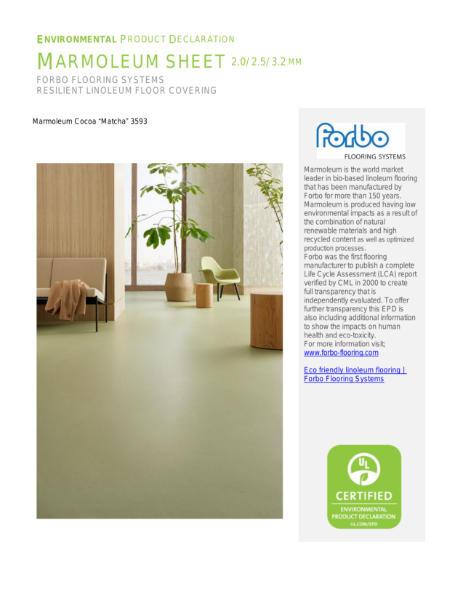 Marmoleum Sheet Environmental Product Declaration 