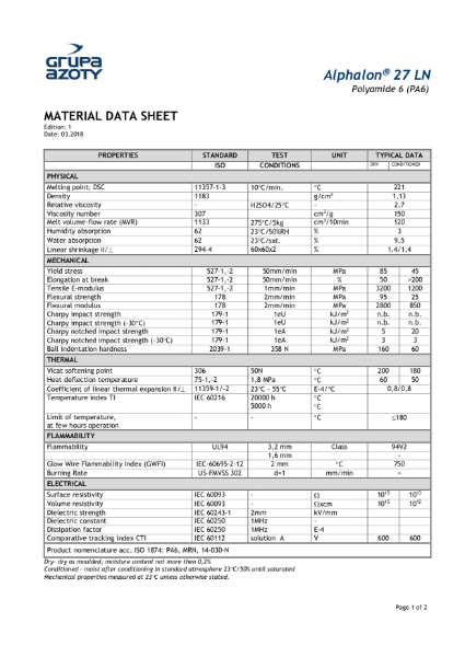 VertEdge material data Sheet