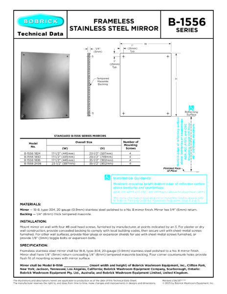 Technical Data Sheet B-1556 Series