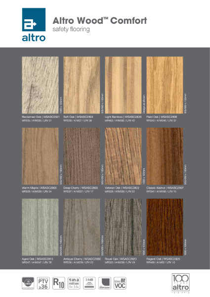 Altro Wood Comfort Sample Card