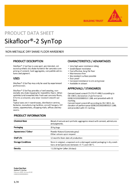Product Data Sheet - Sikafloor -2SynTop
