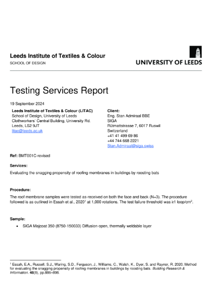 Snagging Propensity Test report