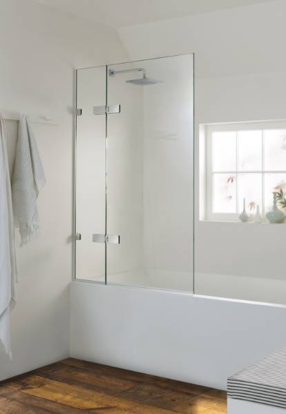 Majestic London Valletta Bath Screen - Frameless Two-Part Bath Screen