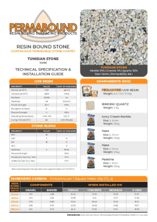 Resin Bound Stone — Tunisian Stone TDS
