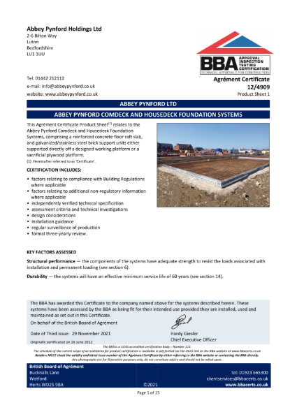 BBA Technical Approval
