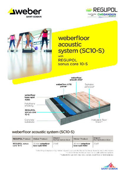 CMS Danskin Acoustics Weberfloor Acoustic System SC10-S Datasheet