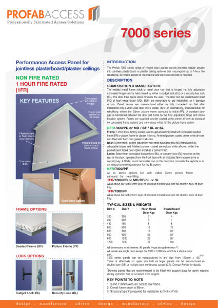 Profab ECHO 7000 Series Acoustic Ceiling Access Panel