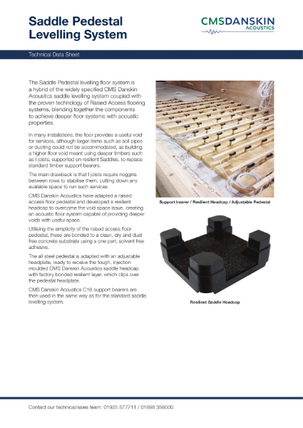 CMS Danskin Acoustics Saddle Pedestal Levelling System - TDS Issue 2 07/23