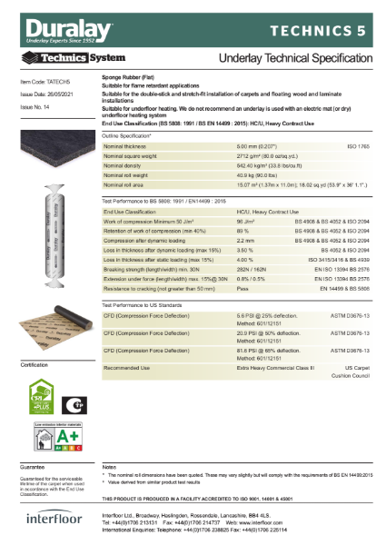 Technics 5 Specification