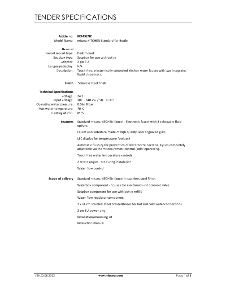 miscea KITCHEN Standard for Bottle - Article no. KER4S2NC