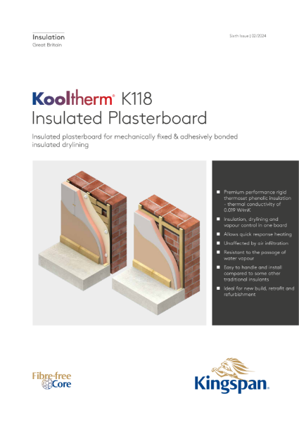 Kooltherm K118 Insulated Plasterboard - 02/24