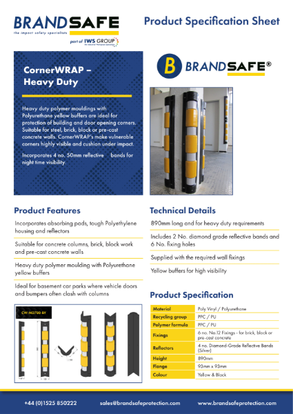 CornerWRAP Protector (Heavy Duty) - Brandsafe Spec Sheet