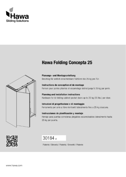 Hawa Folding Concepta 25 Installation Instructions