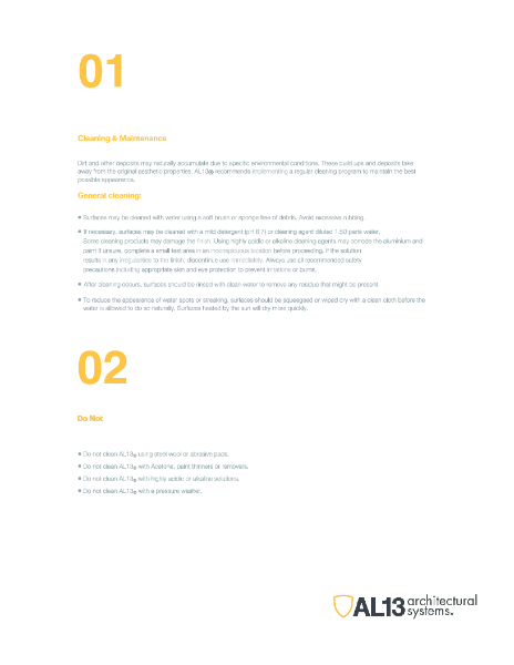 AL13 Cleaning and Maintenance