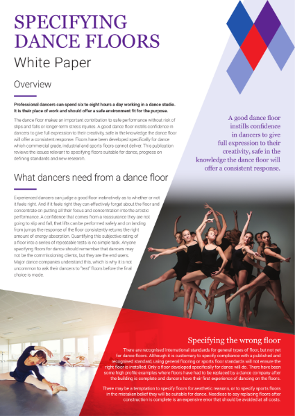 Specifying Dance Floors - White Paper Summary